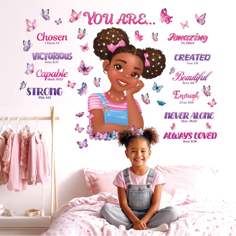DECOWALL SG2-2502 Black Girl Magic Wall Stickers - Afrocentric Decals