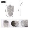 INSTOME 3oz Bling Shot Glass Tumbler Rhinestone Studded Mini Cups