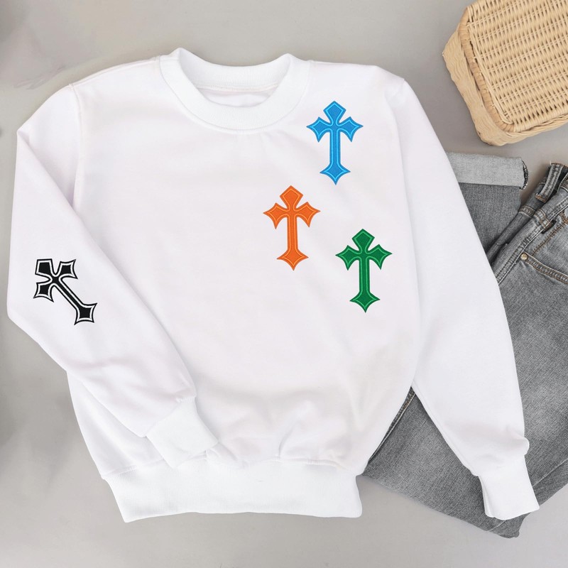 39PCS Gothic Cross Iron On Patches, Embroidered Appliques