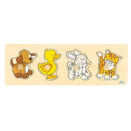Goki Plug Dog/Duck Puzzle (4 Piece)