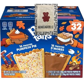 PoppTTarts, Variety Fall Flavors, 32 ct total -16 Pumpkin Pie & 16 Smores - Mae Mae's Marketing, LLC Bundle