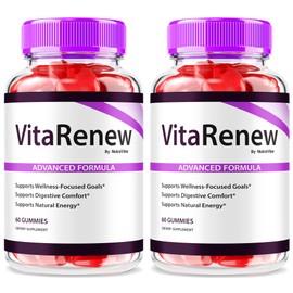 (2 Pack) VitaRenew Gummies - Powerful Hydrating Formula for Age-Related Damage, Vita Renew Skin Care Gumies, Youthful and Healthy Skin Care, Great Tasting, Easy to Chew Gummy (120 Gummies)