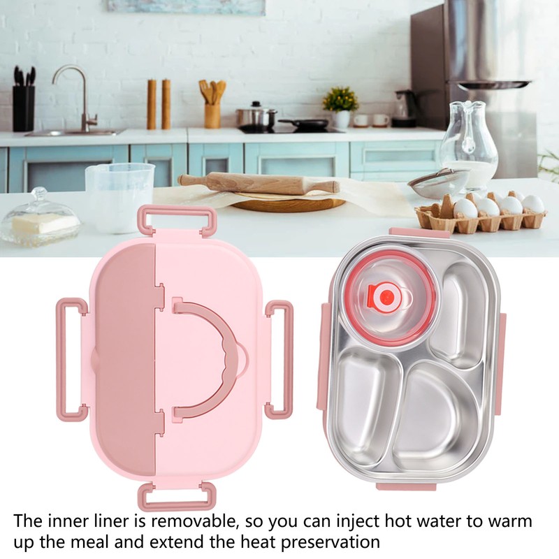 Stainless Steel Insulated Lunch Box 4 Grid Corrosion Prevention Rustproof