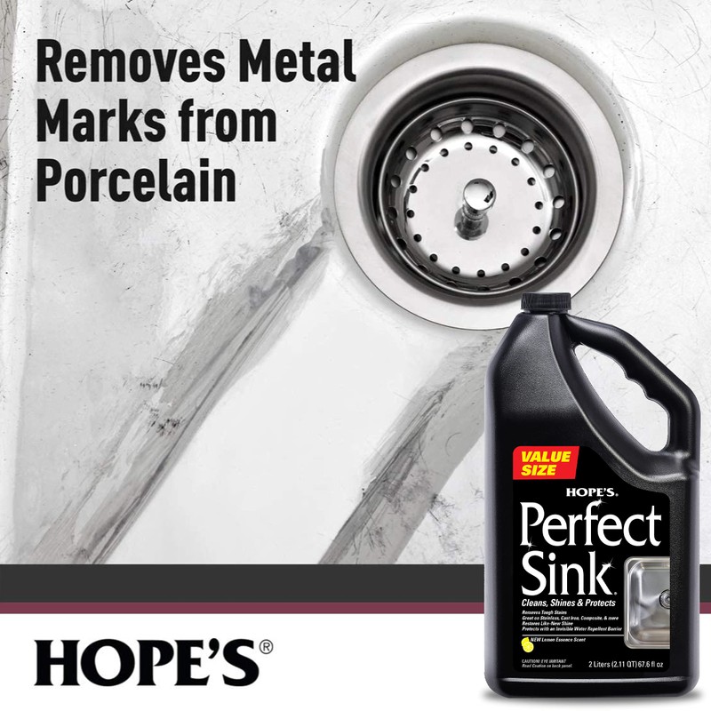 HOPE'S Perfect Sink Cleaner and Polish, Restorative, Water-Repellant, Removes Stains,