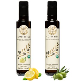 Costabile Lemon Infused Extra Virgin Olive Oil & Classic Blend Polyphenol Rich Olive Oil Combo. All-natural olive oils. 100% Italian. COSTABILE