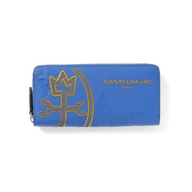 Castelbajac 035625 Round Zipper Long Wallet, Canele Accessories, blue, One size