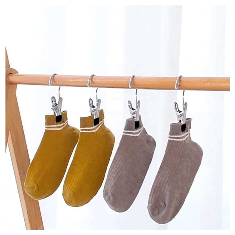 FuninCrea Stainless Steel Laundry Hooks Clip, 5pcs Anti-slip Boot Laundry