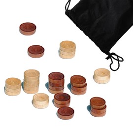 Hellpnoom Hellpnoom 30 Pieces of Checkers just one Game- Wooden Chess Pieces only-Checkers Pieces