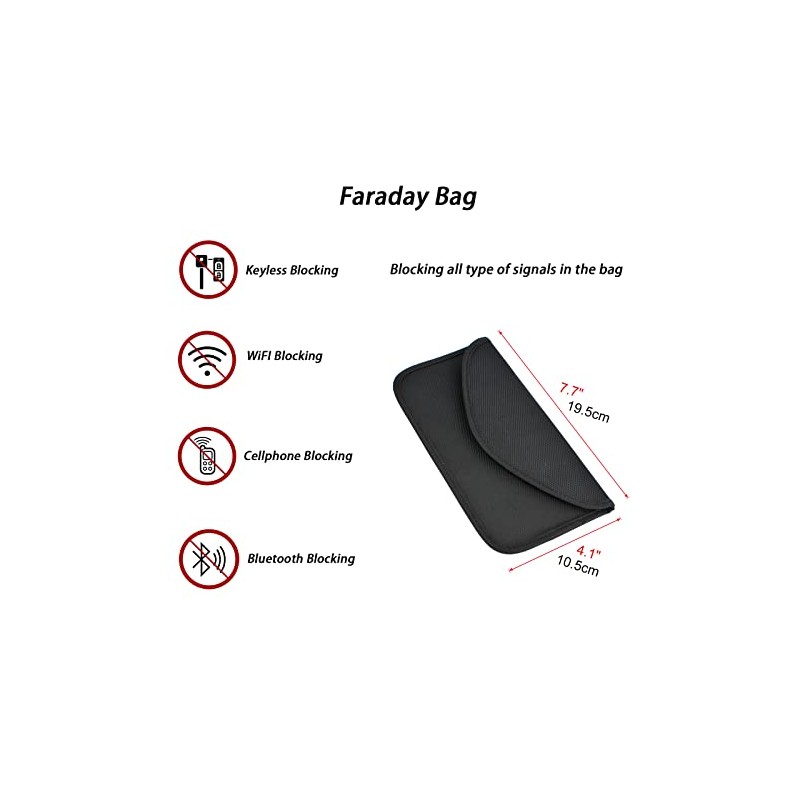 Faraday Bag Signal Blocker for GPS, RFID, NFC, 4G, 5G,