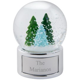 Things Remembered Engraved Tree Trio Mini Snow Globe (Free Customization), 45mm Globe, Cute Holiday Keepsake
