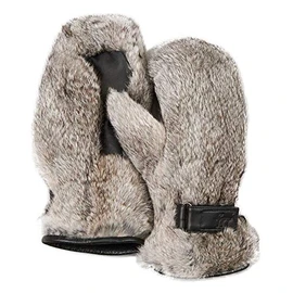 Men's Siberia Rabbit Fur Mittens (L/XL, Grey)