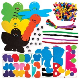 Baker Ross FC724 Foam Rubber Beetle Craft Set with Beads - Pack of 5, Set for Children for Crafts and Decorating, Ideal for Children's Birthday Crafts