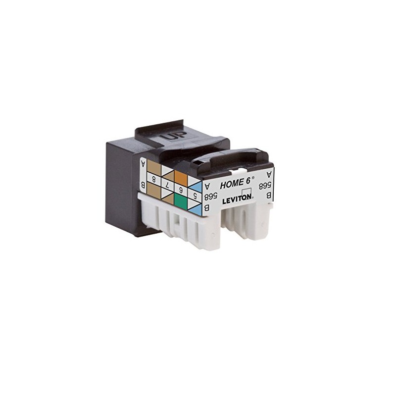 Leviton Home 6 Snap-In Connector, T568A/B Wiring, 61HOM-RB6, Brown
