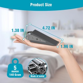 FLORA GUARD 2 Pack Door Wedge Rubber - Heavy Duty Door Stops, Non-Scratching, Non-Slip Door Stopper with 2 Stainless Steel Holders (Grey)