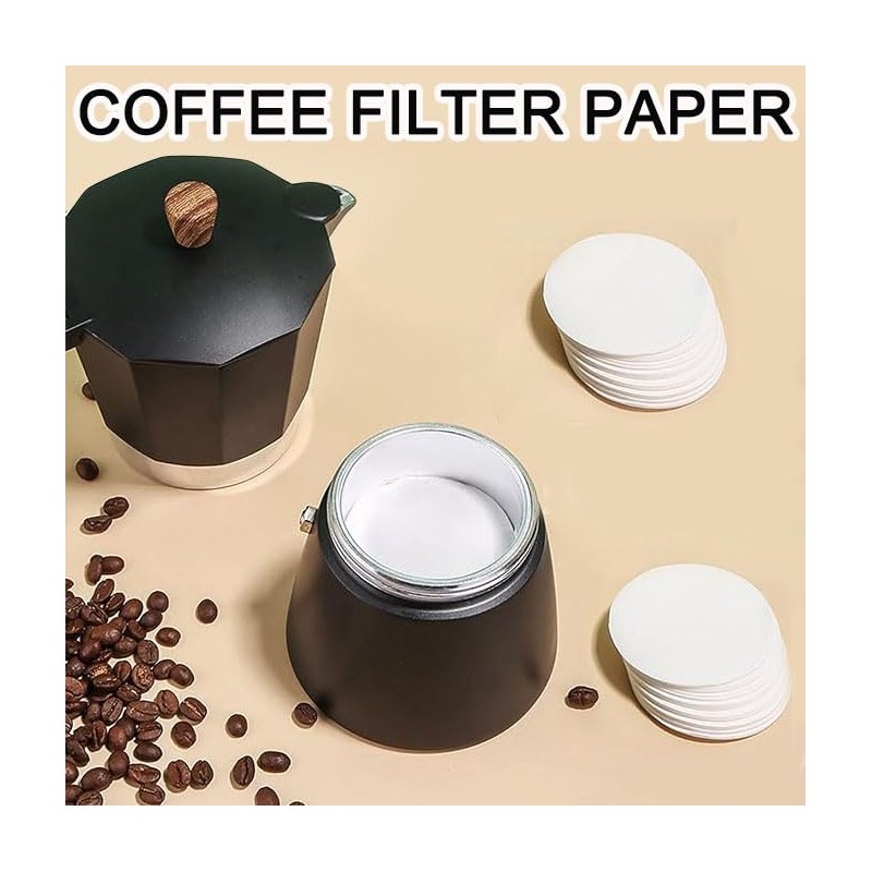 600 PCS Round Coffee Filter, Unbleached Natural Coffee Filter for