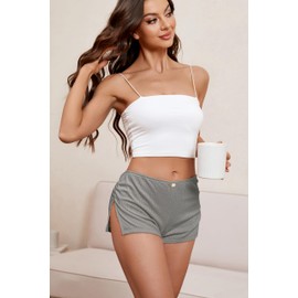 FaroDor Women Y2K Pajama Shorts Low Waist Side Sit Shorts Slim Cute Lounge Shorts Bottoms Comfy Sleep Short Sleepwear Grey Medium