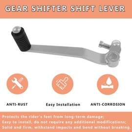 WORLDMOTOP Motorcycle Gear Shifter Shift Lever Pedal Replacement for Suzuki DR-Z125 DRZ125 DRZ 125 2003-2019 DR-Z125L 2003-2024 CNC Aluminum Gear Shift Lever(Sliver)