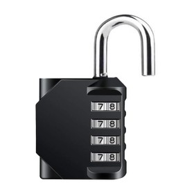 Combination Locker Padlock, 4 Digit Coded Padlock, Gym Lock, School Locker Lock, Weatherproof Combination Lock Outdoor (Black 1pcs)