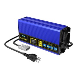 QPKING Automotive Battery Charger, 24V 30A Fully-Automatic Smart Charger, Automotive Battery Tester Analyzer for Forklift Club Car Golf Cart