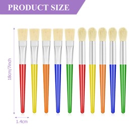 10 Pcs Kids Paint Brushes,Colorful Paint Brushes Childrens Painting Brushes Set,Children Paint Brushes Toddler Large Chubby Paint Brushes,Multi Color Paint Brushes for Watercolor, Oil, Acrylic Paints