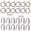30 Pieces Metal Drapery Curtain Rings Curtain Hanging Rings and