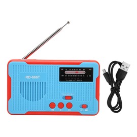 Emergency Radio Rechargeable Battery Powered AM FM Solar Hand Crank Radio with Light for Camping Hiking