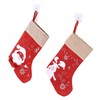 Christmas Stocking Decorative Cartoon Pattern Cuff Stocking Ornament for Tree