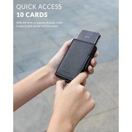 VULKIT Credit Card Holder Men's Wallet RFID Protection Leather Wallet Gentlemens Card Holder Wallet for Cards & Banknotes, Cross Black, Exquisite