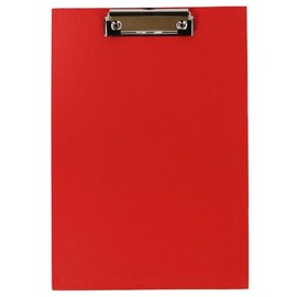 D.RECT Clipboard Writing Board A4 PVC Film Linen Embossed Red with Metal Clamp with Hanging Loop 09450