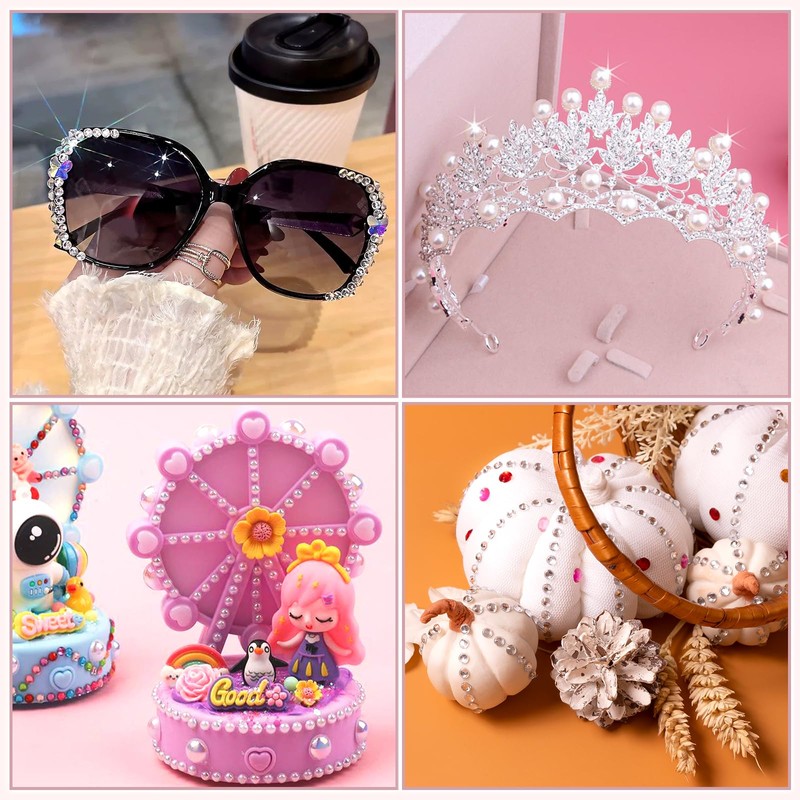 Soodyoow 850 Pcs Face Gems, 5 Sheets Gem Stickers, Rhinestones