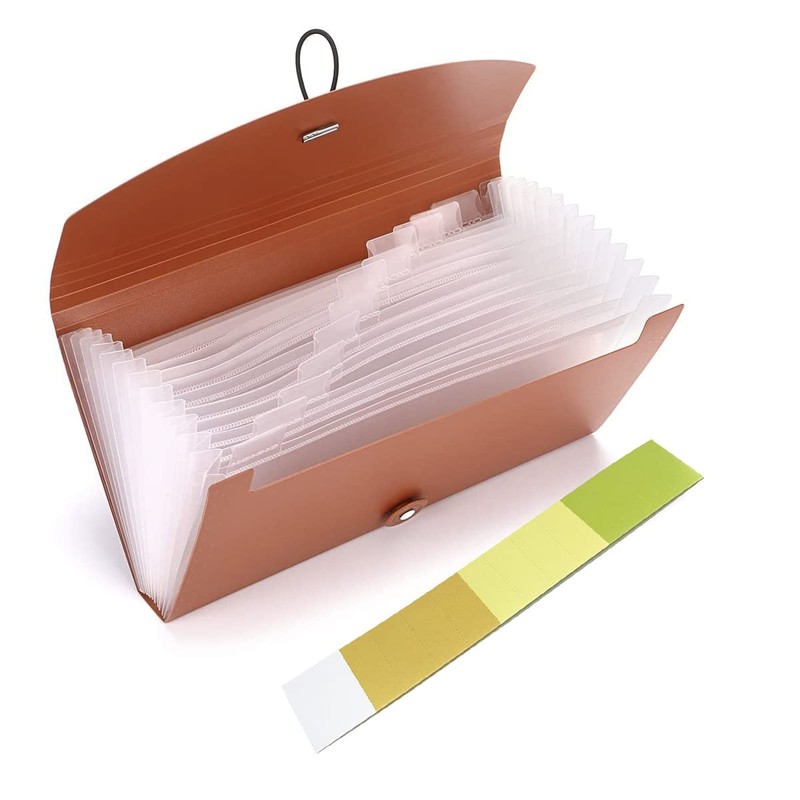 3 Pack 13 Pocket Check Bill Folder, Expandable Coupon Currency
