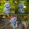 Solar Dog Statue Garden Decor, with Butterfly Solar Outdoor Light,