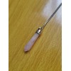 RICHARD-911 Collar Cadena Péndulo Cuarzo Rosa Acero Inoxidable Joyería Hombre