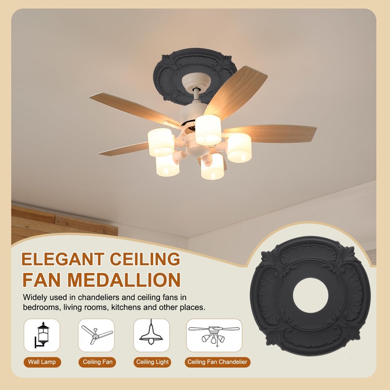 PATIKIL Ceiling Medallion, 2 Pcs 12" OD x 4" ID