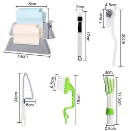 Niaciswe Window Groove Cleaning Brush Set 7 Pieces Window or Sliding Door Track Cleaning Brush Cleaning Brush for Blinds Window Blind Duster Brush Hand Groove Gap Cleaning Tools