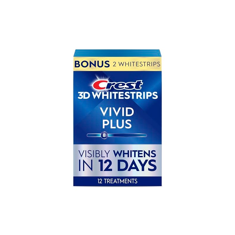 Crest - 3D White Whitestrips Vivid Plus, 24 Tiras