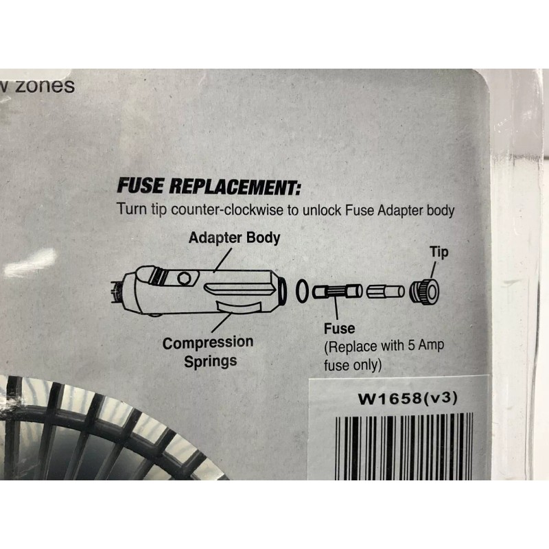 Performance Tool W1658 12V Clamp On 6" Oscillating Fan For