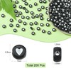 DanLingJewelry 200pcs Black Acrylic White Heart Beads Flat Round Beads