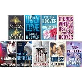 Colleen Hoover 9 Books Collection Set (Verity, Ugly Love, November 9, It Ends With Us, Point Of Retreat, Confess, Slammed, All Your Perfects and Maybe Not)