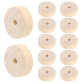 sourcing map Slab Wooden Wheels 1-1/4" Dia. 3/8" Thick 1/4" Hole, Flat Unfinished Wood Hobby Wheel for Mini Christmas Tree Base DIY Model Cars Trucks, Pack of 12