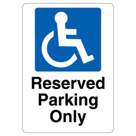 V Safety Reserved Parking Only 210 x 297 mm (A4) - 3mm Reflective Aluminium Composite Safety Sign