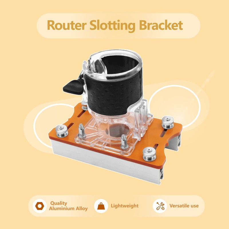 Wood Router Base,2 in 1 Invisible Fastener Slotting Bracket, Compact