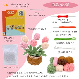 RMTIME Crochet Kit for Beginners, Tulip Crochet Kit, Beginner Crochet Starter Kit with Step-by-Step Video Instructions, Crochet Kit for Beginners and Adults