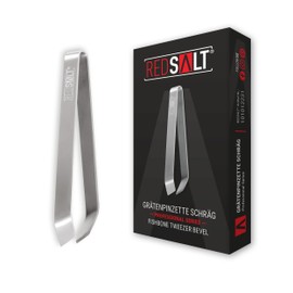 REDSALT® Professional Bone Tweezers Slanted Tip 11 cm Stainless Steel Stainless Steel Matt 18/10 Quality Herringbone Tweezers 100% Dishwasher Safe Herringbone Tongs Fish Bone Tweezers