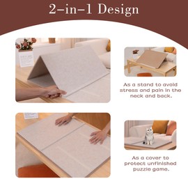 Lavievert Tilting Puzzle Board with 2-in-1 Stand & Cover, Adjustable Plateau Storage with 6 Sorting Trays for Adults & Kids, Portable Jigsaw Puzzle Table with Non-Slip Tabletop for Up to 1000 Pieces