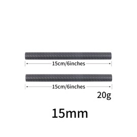FOTGA Carbon Fibre 15 mm Support Rods 15 cm / 6 Inch Length for 15 mm Rod Support System DSLR Rail Camera Rig Pack of 2