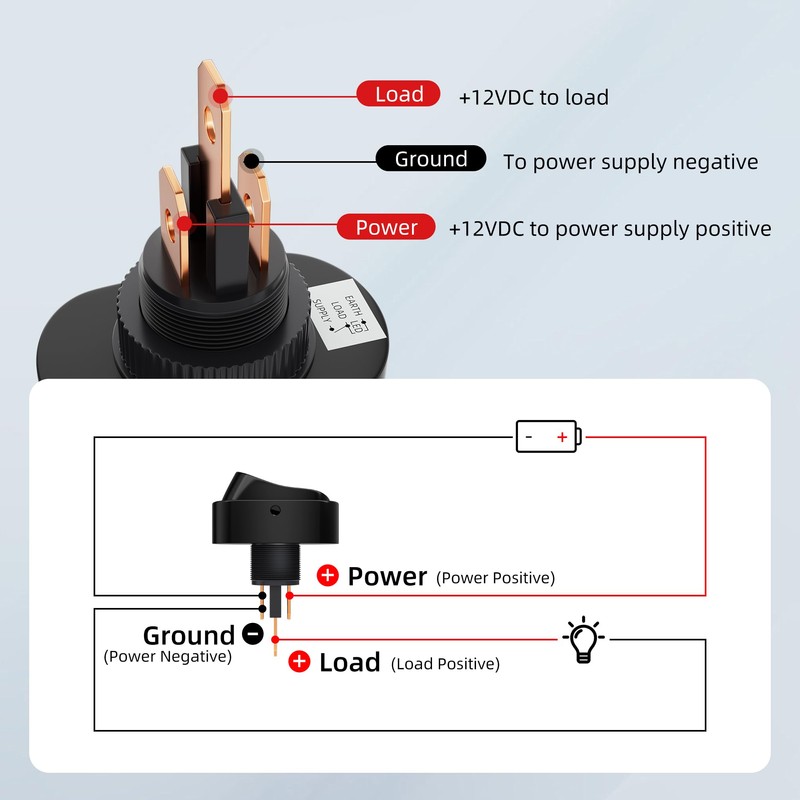 DaierTek Toggle Switch 12v 30A Oval Rocker Switch 3 Pin