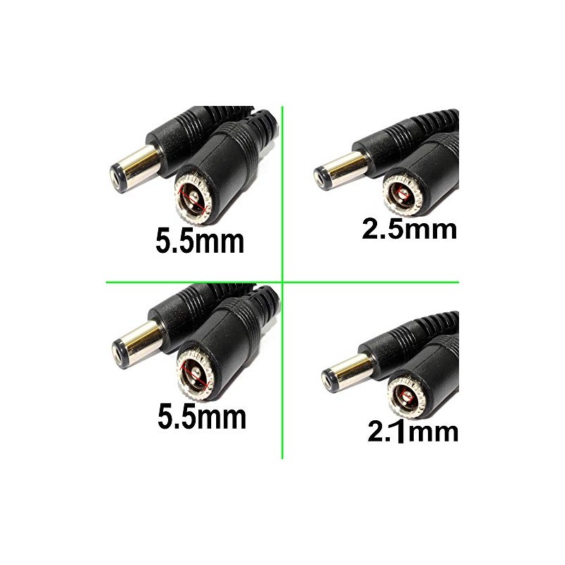RUNCCI-YUN Pack of 24 Hollow Plugs 5.5 x 2.5 mm