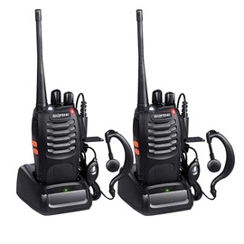 Baofeng Long Range Two Way Radios 10 Pack Walkie Talkies with Earpiece FRS UHF Handheld Rechargeable BF-888s Walkie Talkie for Adults or Kids Li-ion Battery and Charger Included
