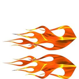Wild Dingos LLC - ST2 Winglets - Flame Decal Kit Multi-Color Golf Cart UTV RC ATV Mower Motorcycle Tank (C - Large, PG28-109-000 LRG Yellow RED)